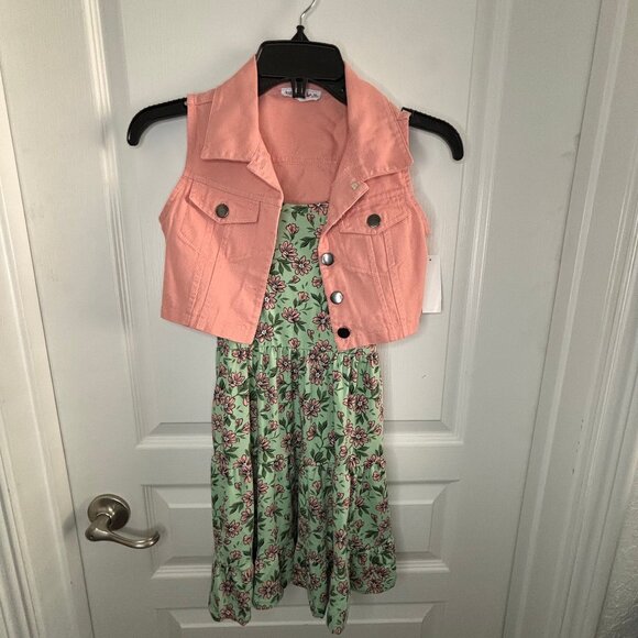 Knit Works Big Girls Sleeveless 2-pc. Dress Set Size X-Small NEW - Picture 1 of 6